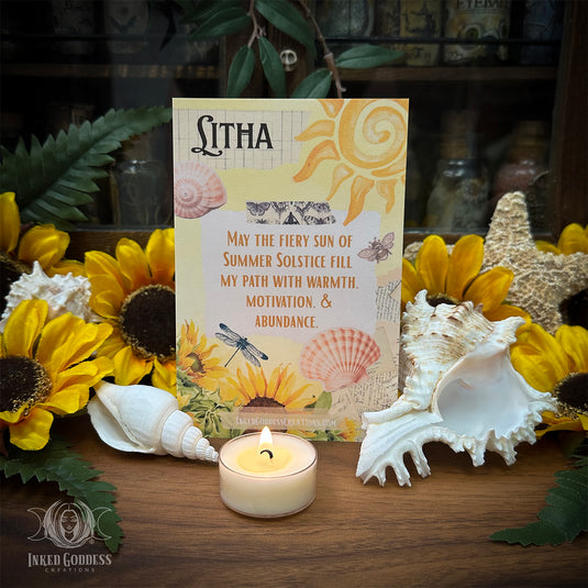 Litha Altar Art Card for Summer Solstice