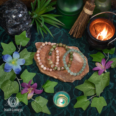 Litha Gemstone Bracelet Set for Rebirth and Heart-Centered Growth