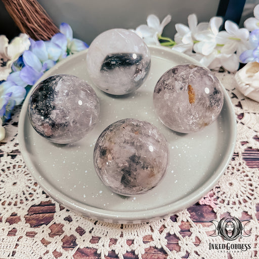 Lodolite Garden Quartz Sphere for Shadow Working- Inked Goddess Creations