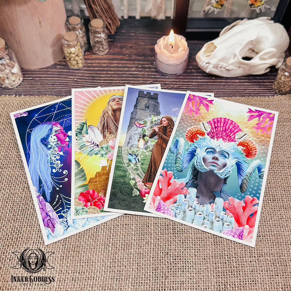 Lost Lands Altar Art Cards Set of 4- Avalon, Lemuria, Atlantis, El Dorado