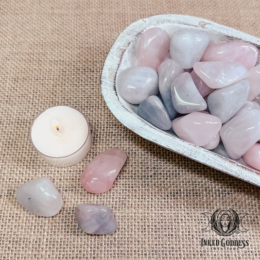 Lunar Rose Quartz Tumbled Gemstone for Divine Feminine Energy