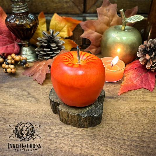 Mabon Apple Candle for Harvest Magick