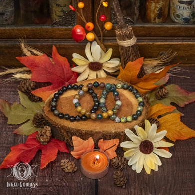 Mabon Gemstone Bracelet Set for Harvest Vibes