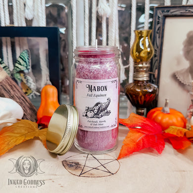 Mabon Fall Equinox Jar Candle for Autumnal Magick