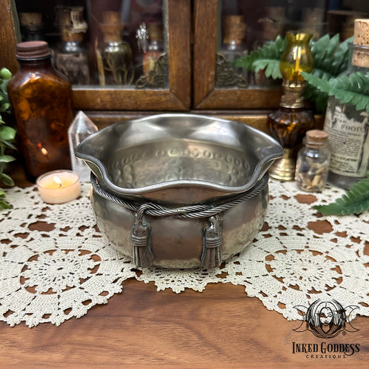 Magick Bag Silver Metal Large Altar Bowl for Abundance Magick