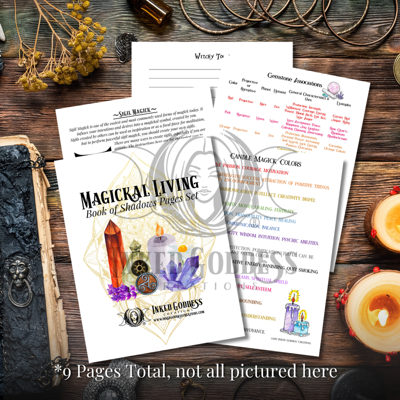 Load image into Gallery viewer, Magickal Living Book of Shadows Pages Set - PDF Printables
