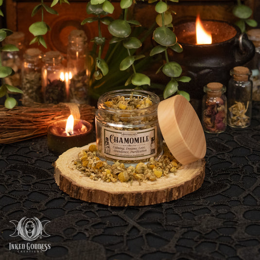 Magickal Herbs in Jar for Herbal Spell Casting