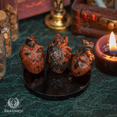 Mahogany Obsidian Mini Anatomical Heart for Primal Empowerment