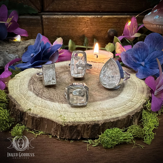 Manifestation Quartz Sterling Silver Ring for Infinite Inner Power