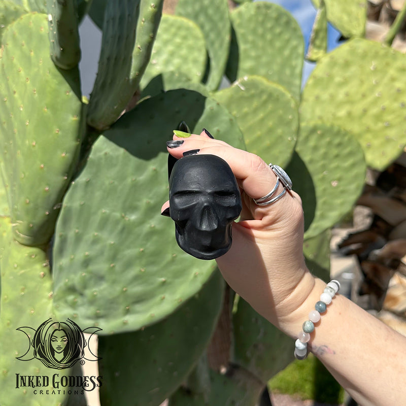 Load image into Gallery viewer, Rainbow Obsidian Athame with Matte Skull Handle for Cutting Doorways
