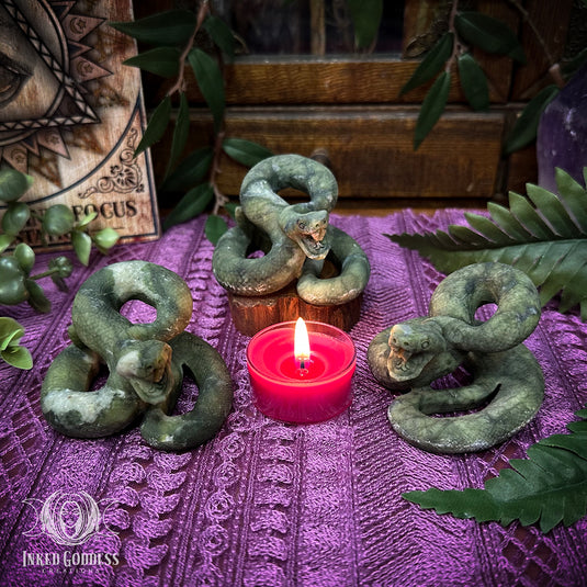 Matte Serpentine Jade Coiled Snake for Shedding the Bullshit
