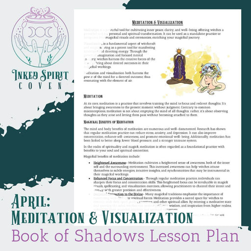 April 2024- Meditation & Visualization Book of Shadows Pages-Inked Spirit Coven