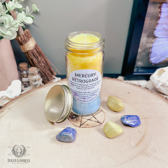 Mercury Retrograde Mini Jar Candle- Inked Goddess Creations