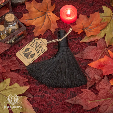 Mini Handmade Black Altar Broom for Spiritual Cleansing