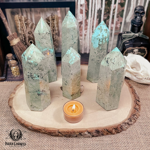 Mint Chrysoprase Tower for Heart Opening