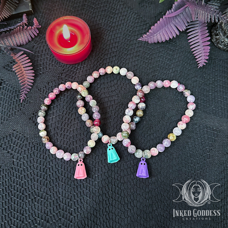 Load image into Gallery viewer, Mixed Tourmaline Ghost Bracelet- Wee Witches
