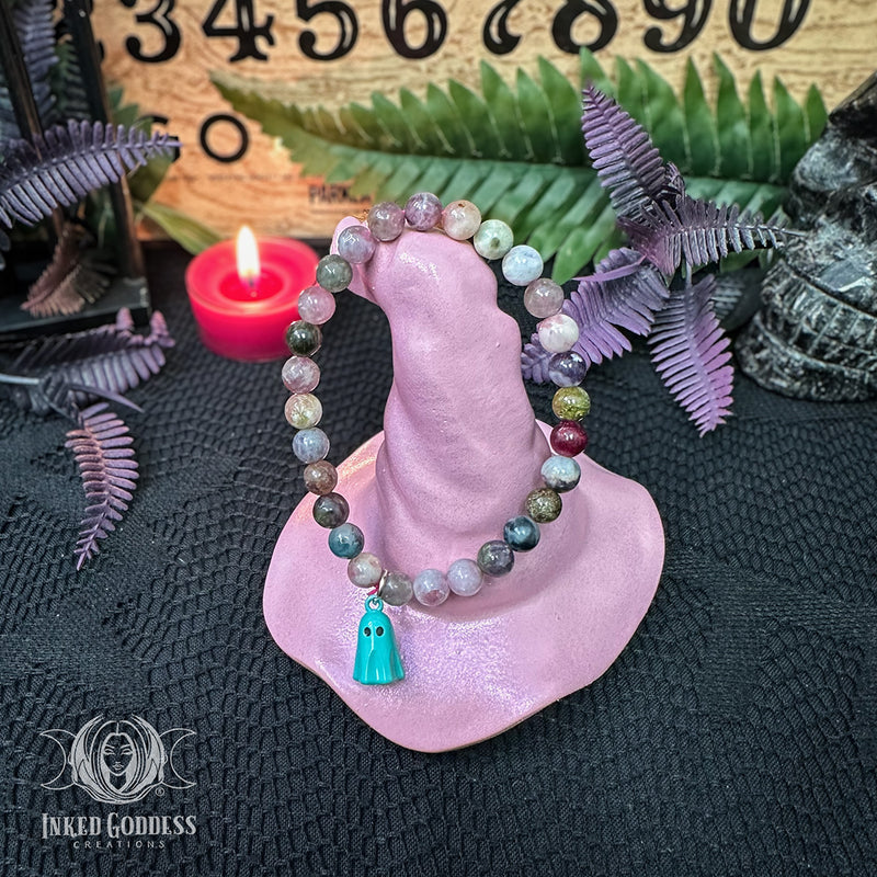 Load image into Gallery viewer, Mixed Tourmaline Ghost Bracelet- Wee Witches
