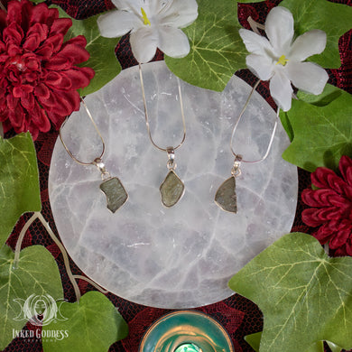 Moldavite Sterling Silver Necklace for Alignment