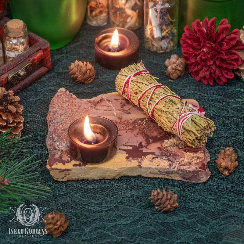 Load image into Gallery viewer, Mookaite Jasper Altar Tile for Peaceful Magick
