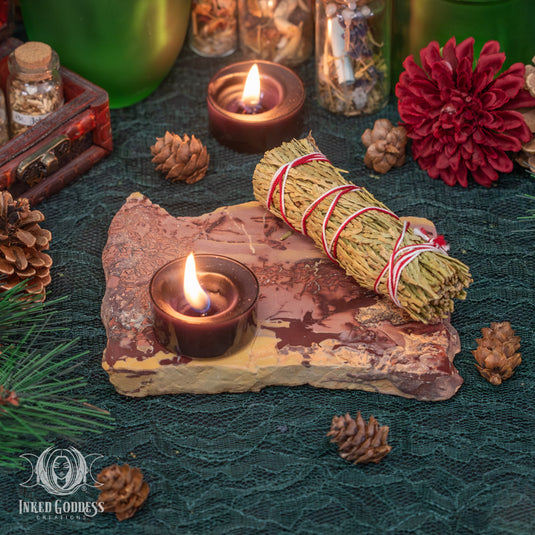 Mookaite Jasper Altar Tile for Peaceful Magick