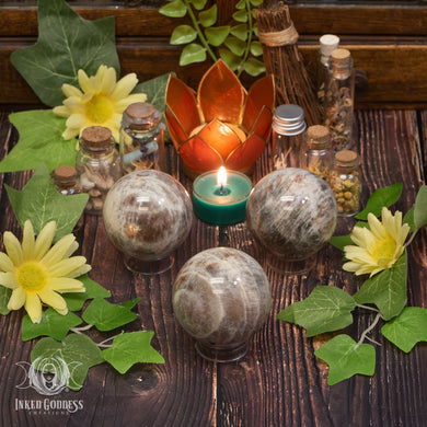 Moonstone with Sunstone Sphere for Sacred Balance