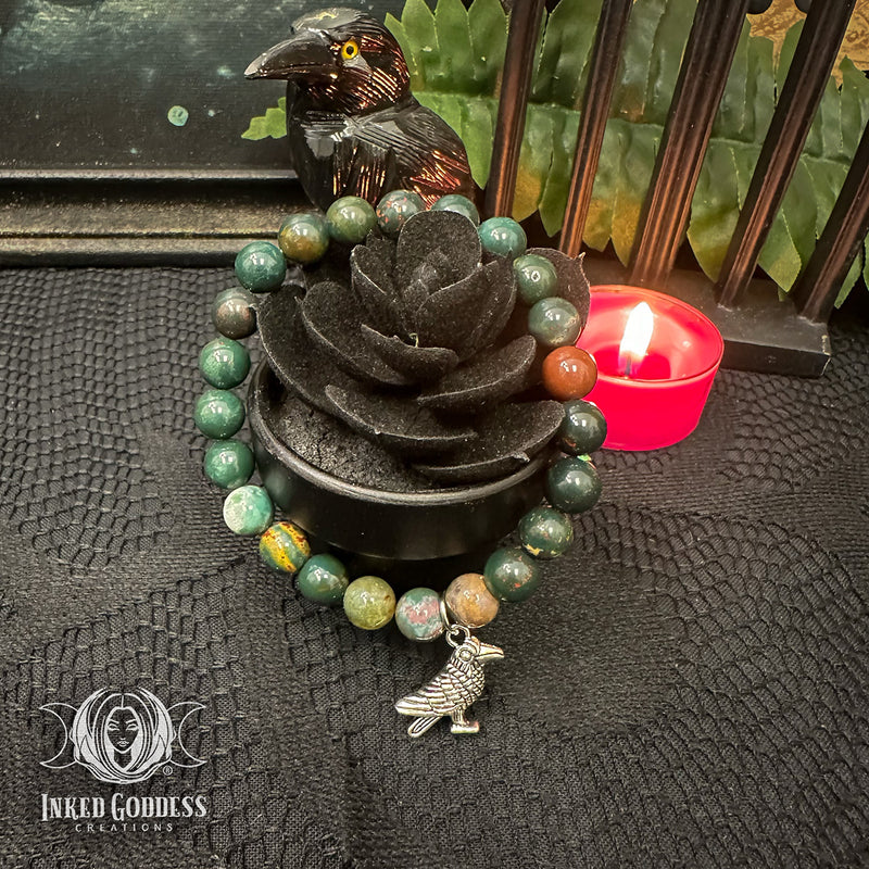 Load image into Gallery viewer, Morrigan Wooden Box Set for the Goddess of War, Fate, and Death
