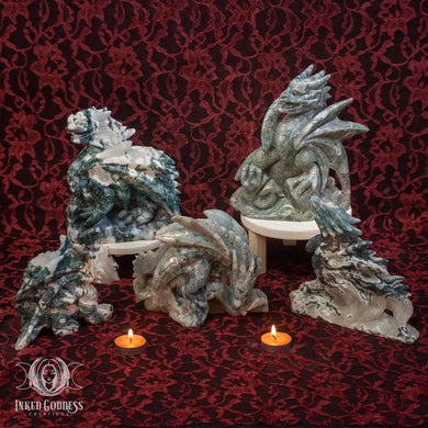 Moss Agate Dragon for Magickal Strength