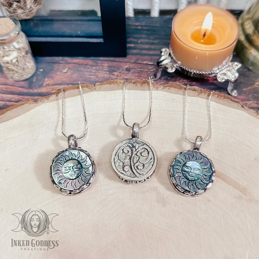 Mother of Pearl Sun Tibetan Necklace for Balance