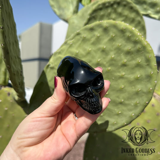 Obsidian Alien Skull for Cosmic Protection