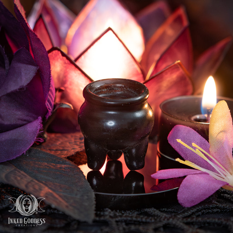 Load image into Gallery viewer, Obsidian Cauldron for Grounded Magick
