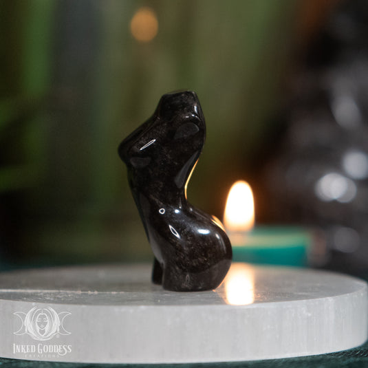 Obsidian Female Body Carving for Protected Manifestations