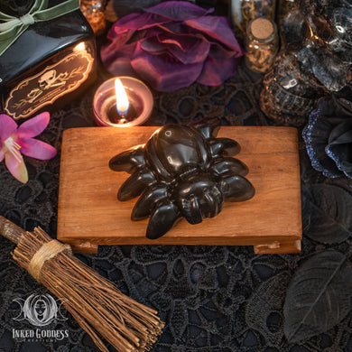 Obsidian Large Spider for Shadow Work