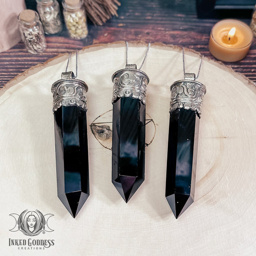 Obsidian Point Scrying Necklace for Divination