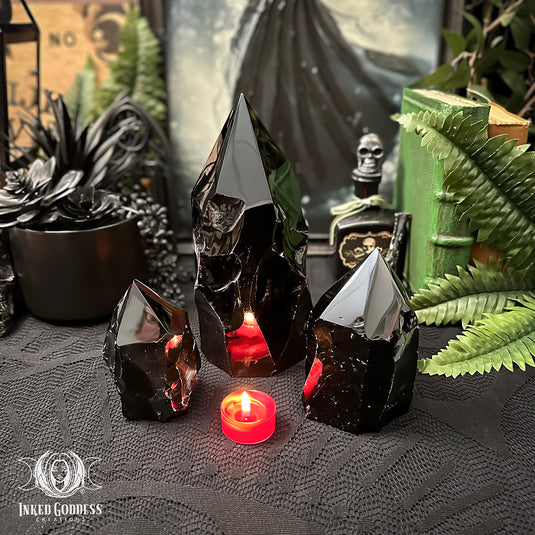 Obsidian Raw Scrying Point for Divination