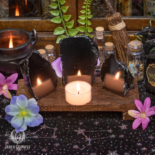 Obsidian Standing Scrying Stone for Creative Communication