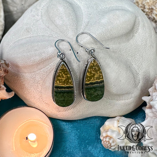 Ocean Jasper Sterling Silver Earrings for Chilling the Fuck Out