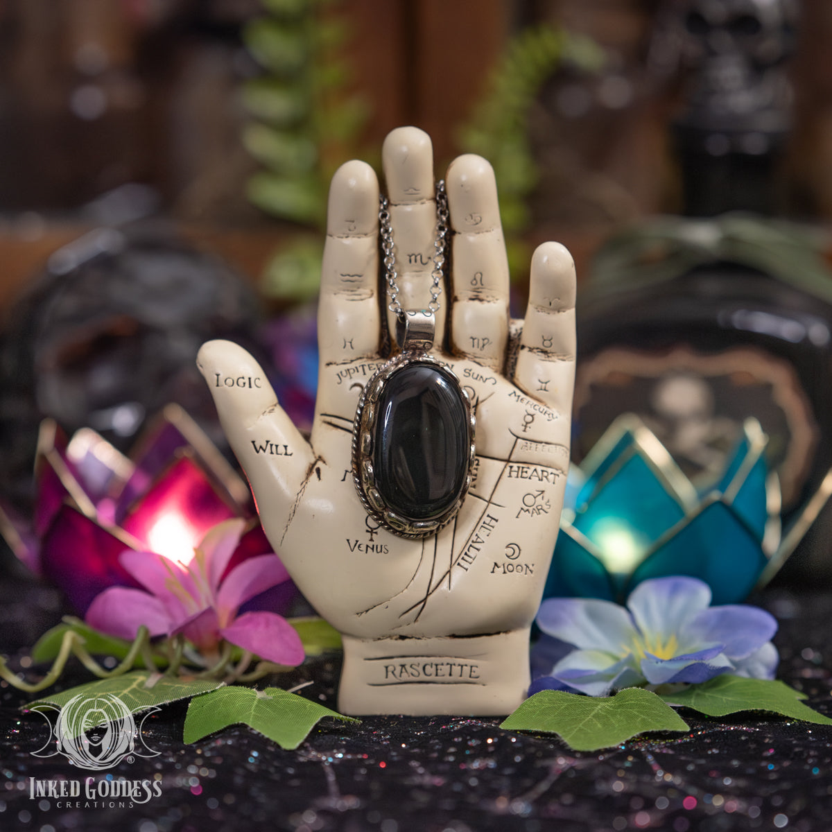 Onyx Tibetan Scrying Necklace for Working with Spirits