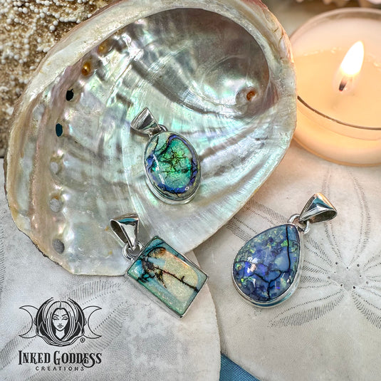 Opal Sterling Silver Pendant for Energy, Prosperity & Joy