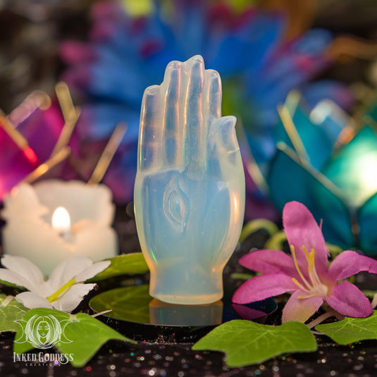 Opalite Carved Hand with Eye for Witches' Sight