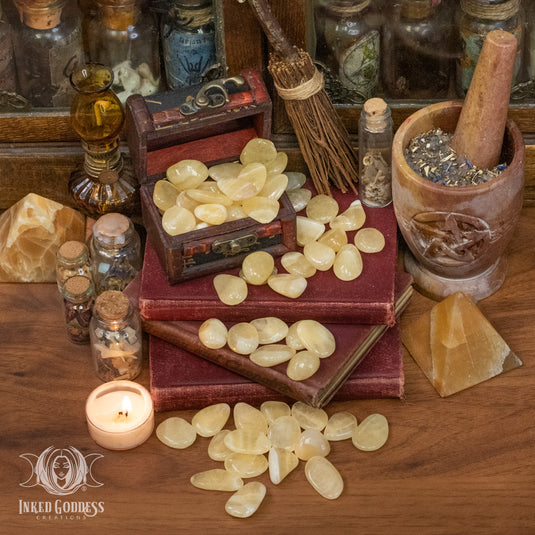 Orange Calcite Tumbled Gemstone for Sacral Fire