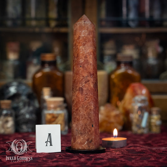 Orange Strawberry Quartz Tower for Courageous Love