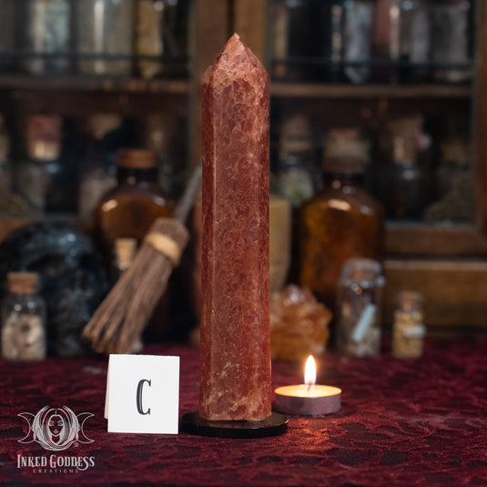 Orange Strawberry Quartz Tower for Courageous Love