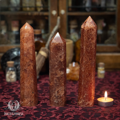Orange Strawberry Quartz Tower for Courageous Love