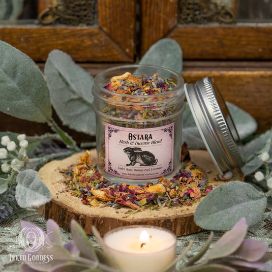 Ostara Herb and Incense Blend in Jar for Spring Abundance Magick