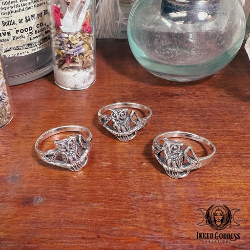 Owl Sterling Silver Ring for Wisdom