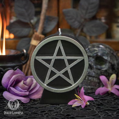 Pentacle Black Candle for Protection