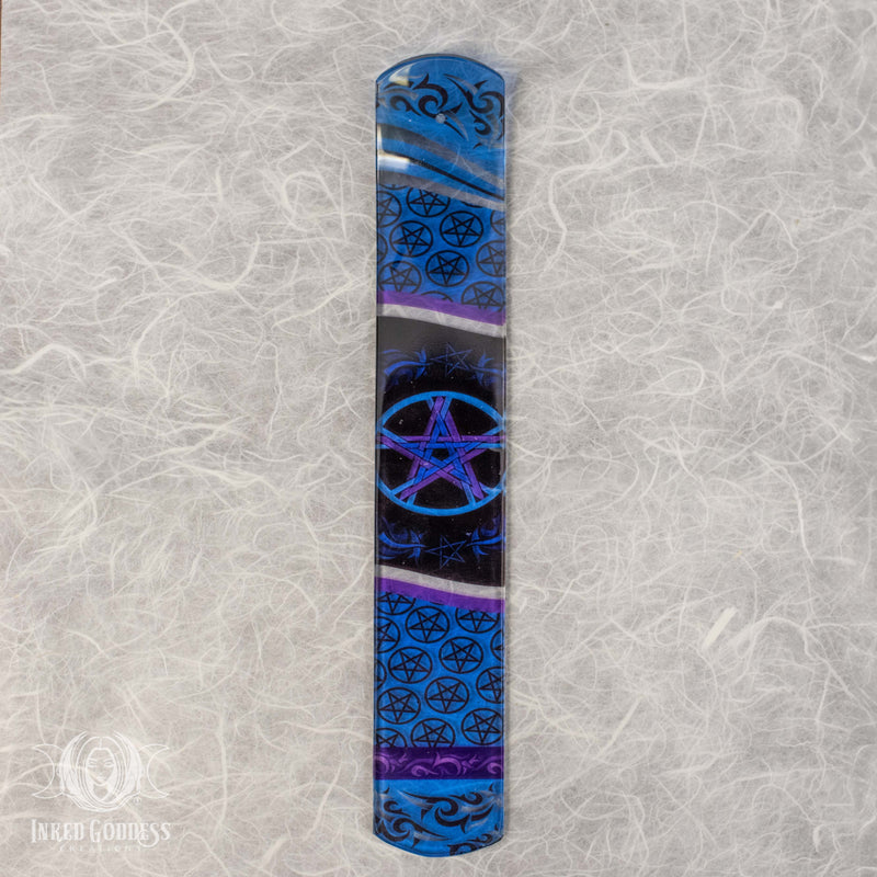 Load image into Gallery viewer, Pentacle Glass Incense Holder for Magickal Energy Cleansing
