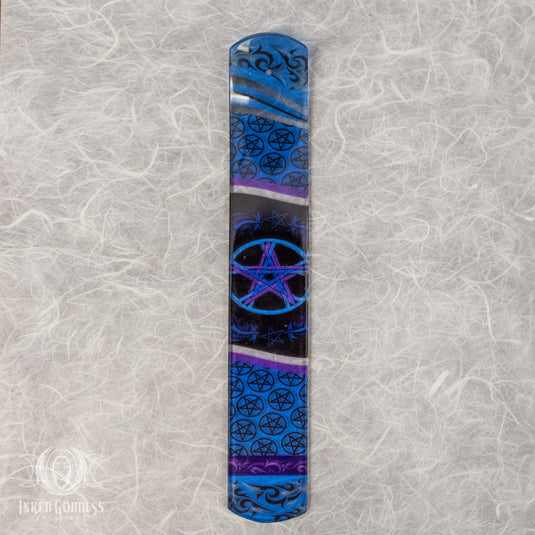 Pentacle Glass Incense Holder for Magickal Energy Cleansing