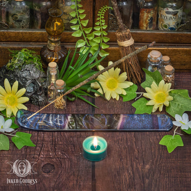 Pentacle Glass Incense Holder for Magickal Energy Cleansing