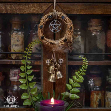 Pentacle Wreath Witch's Bells for Home Protection